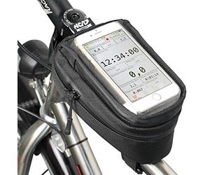 NC-17 connect Bike Case and Smartphone Case / Universal Top Tube Bag or Stem Bag with Velcro Fastener / For iPhone and Samsung Galaxy series / Universal mobile phone pocket with Storage pocket and cable outlet / Water repellent / black / suitable for ALL bicycle types