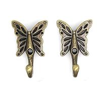 NC 4Pcs Vintage Antique Brass Butterfly Shaped Wall Hooks Butterfly Wall Hook Hanger Coat Towel Hangers Vintage Hook for Coat Robe Towel Oil Rubbed Bronze