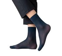 NC 5 Pairs Mens Ultra Thin Dress Socks Thin Light Breathable Summer Cotton Dress Sock Mens Silk Sheer Socks Ultra Thin Nylon Dress Sock Soft Daily Casual Stockings Work Business Sox