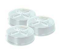NC-9128-091 Microwave Food Cover 3pc Set - Clear Plastic Splatter Guard Lids (21.5cm)
