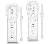 NC Controller 2 Pack, Replacement for Wii Remote Controller, Compatible with Wii/Wii U,with Silicone Case and Wrist Strap. (White 2PCS)