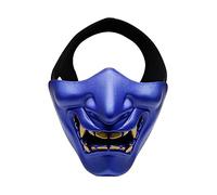 NC Evil Demon Monster Kabuki Samurai Prajna Ghost Half Mask, Halloween, Airsoft Half Mask For Cs War Game