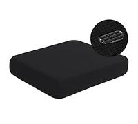 NC HOME Water-Repellent Sofa Cushion Covers Jacquard High Stretch Fabric Chair Cushion Furniture Protector for Living Room, Washable Sofa Seat Slipcover, 1 Seater (Small, Black)