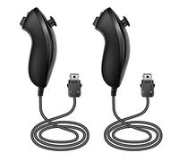 NC Nunchuck Controller Joystick Gamepad Replacement for wii Nunchuck Controller, Compatible with Nintendo Wii & Wii U Video Game Gamepads. (Black 2PCS)