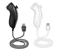 NC Nunchuck Controller Joystick Gamepad Replacement for wii Nunchuck Controller, Compatible with Nintendo Wii & Wii U Video Game Gamepads. (Black+White)