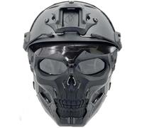 NC PJ Tactical Fast Helmet and Adjustable Airsoft Mask Skull Full Face MaskSuitable For Airsoft Paintball, Halloween, Role-Playing, Costume Parties And Movie Props