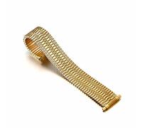 NC Stainless Steel Metal Silver Gold 2 Tone Gold Replacement Expansion Watch Band Strap with Self-Adjusting Straight End Comfortable Stretch Watch Band Watch Strap16 Through 22mm (five bead gold)
