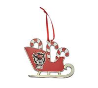 NC State Wolfpack Candy Cane Sleigh Christmas Ornament