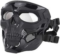 NC Tactical Air Gun Adjustable Skull Full Face Mask With Goggles Suitable For CS Paintball Game Halloween Role-Playing Costume Party Tactical Mask