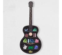 Nc Toys Wooden Rustic Display Rack, Wiccan Decor, Guitar Form Shelf For Crystals, Guitar Decor, Wall Hanging Storage Rack, Bedroom Home Decor, Crystal Shelf (Color : Black)