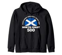 NC500 North Coast 500 Scotland Road Trip Souvenir Gift Zip Hoodie
