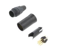 NEUTRIK NC6MXX-B XLR Audio Connector, Plug, 6, Cable Mount, Metal Body, Go