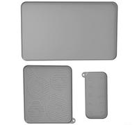 NC700 NC701 Ice Cream Machine Silicone Mat Drip Tray Protective Pad For Countertop Scratch Protection No Mess Ice Cream Making Large Size(3 Pcs Grey)