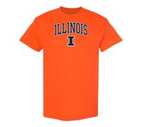 NCAA Arch Logo - NCAA Sports Team Color T Shirt, Illinois Orange, L