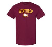 NCAA Arch Logo - NCAA Sports Team Color T Shirt, Winthrop Eagles Maroon, M
