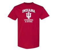 NCAA Arch Logo Swimming, Team Color T Shirt, College, University, Indiana Hoosiers Cardinal, XL