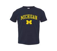 NCAA Arch Logo, Team Color Toddler T Shirt, College, University, Michigan Wolverines Navy, 3T