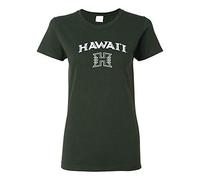 NCAA Arch Logo, Team Color Womens T Shirt, College, University - Green - X-Large