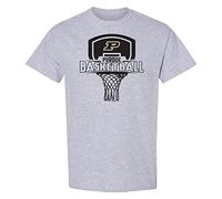 NCAA Basketball Board, Team Color T Shirt, College, University, Purdue Boilermakers Sport Grey, XL