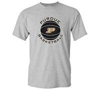 NCAA Basketball Circle Logo, Team Color T Shirt, College, University, Purdue Boilermakers Sport Grey, XXL