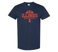 NCAA Basketball Hype Logo, Team Color T Shirt, College, University, Illinois Fighting Illini Navy, Medium