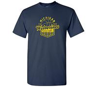 NCAA Basketball Shield, Team Color T Shirt, College, University, Michigan Wolverines Navy, Large