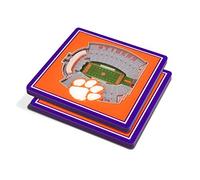 NCAA Clemson Tigers Unisex YouTheFanNCAA 3D StadiumView Coaster, Team Color, 4" x 4" x .3125"