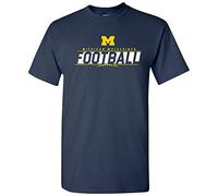 NCAA Football Charge, Team Color T Shirt, College, University, Michigan Wolverines Navy, Medium