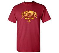 NCAA Football Crescent, Team Color T Shirt, College, University, Iowa State Cyclones Cardinal, Medium