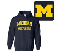 NCAA Front and Back Print, Team Color Hoodie, College, University - Blue - Medium