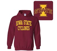 NCAA Front and Back Print, Team Color Hoodie, College, University - Red - XL