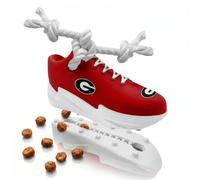 NCAA Georgia Bulldogs Cleat Sneaker Spike Dog Toy, Treat Dispenser Chew Toy for Dogs, Interactive Rope Tug Toy, Slow Feeder Natural Rubber Dog Toy with Official Team Logo for Puppies & Adult Dogs