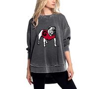 NCAA Georgia Bulldogs Womens Pullover Sweatshirt, Charcoal, X-Large