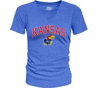 NCAA Kansas Jayhawks Womens Heathered Team Color Confetti T Shirt, Kansas Jayhawks Royal, Medium
