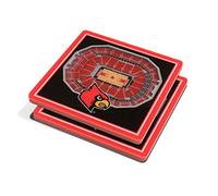 NCAA Louisville Cardinals Unisex YouTheFanNCAA 3D StadiumView Coaster, Team Color, 4" x 4" x .3125"