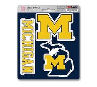 NCAA Michigan Wolverines Team Decal, 3-Pack