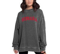 NCAA Nebraska Cornhuskers Womens Burnout Fleece Pullover, Charcoal, X-Large