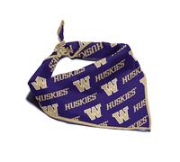 NCAA Officially Licensed Bandana for Dogs and Cats | Fits Pets Great Gift Idea | Easy-to-Tie (Small, Washington Huskies)