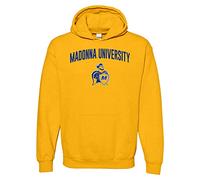 NCAA Officially Licensed College - University Team Color Arch Logo Hoodie, Madonna University Crusaders Gold, XL