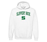 NCAA Officially Licensed College - University Team Color Arch Logo Hoodie, Slippery Rock University White, M