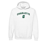 NCAA Officially Licensed College - University Team Color Arch Logo Hoodie, Unc Charlotte Forty-niners White, S