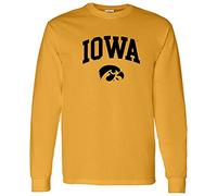 NCAA Officially Licensed College - University Team Color Arch Logo Long Sleeve, Iowa Hawkeyes Gold, S