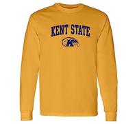 NCAA Officially Licensed College - University Team Color Arch Logo Long Sleeve, Kent State Golden Flashes Gold, 3XL