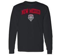 NCAA Officially Licensed College - University Team Color Arch Logo Long Sleeve, New Mexico Lobos Black, XL