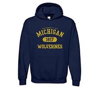 NCAA Officially Licensed College - University Team Color Athletic Arch Hoodie, Michigan Wolverines Navy, L