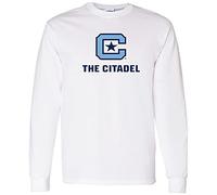 NCAA Officially Licensed College - University Team Color Primary Logo Long Sleeve, The Citadel Bulldogs White, XXXL