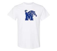 NCAA Officially Licensed College - University Team Mascot/Logo Basic T Shirt, Memphis Tigers White, X-Large