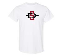 NCAA Officially Licensed College - University Team Mascot/Logo Basic T Shirt, San Diego State Aztecs White, 3XL