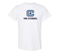 NCAA Officially Licensed College - University Team Mascot/Logo Basic T Shirt, The Citadel Bulldogs White, XL
