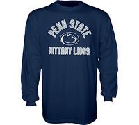 NCAA Penn State Nittany Lions Mens Long Sleeve T Shirt Line Up Team Color, Penn State Nittany Lions Navy, Large